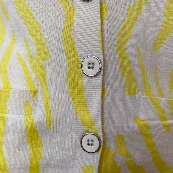 Club Monaco Yellow Zebra Print Cardigan - Picture 6 of 7